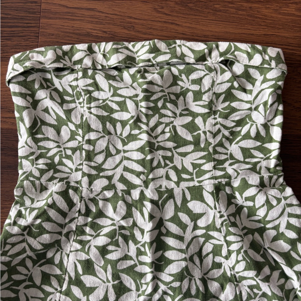 Abercrombie & Fitch Green and White Leaf Print Dress - Picture 2 of 4